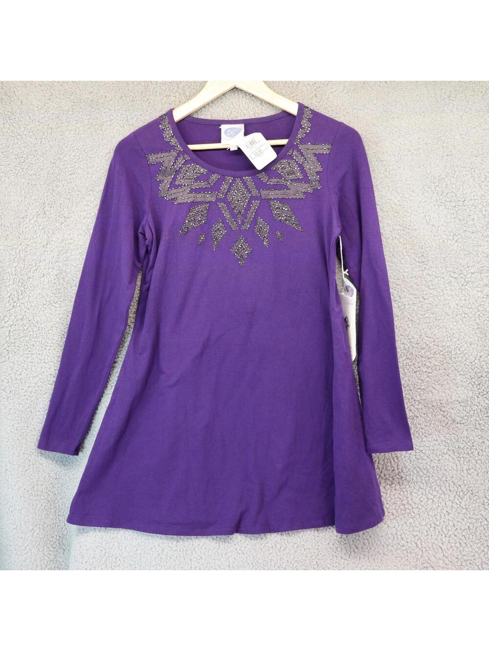 DG2 Diane Gilman Tribal Top XS NWT Sequence Purple Spots